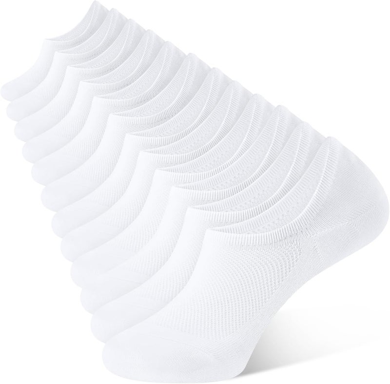CLOSEMATE 6 Pairs Mens No Show Cotton Low Cut Ankle Casual Socks with Non Slip Grips - Image 1